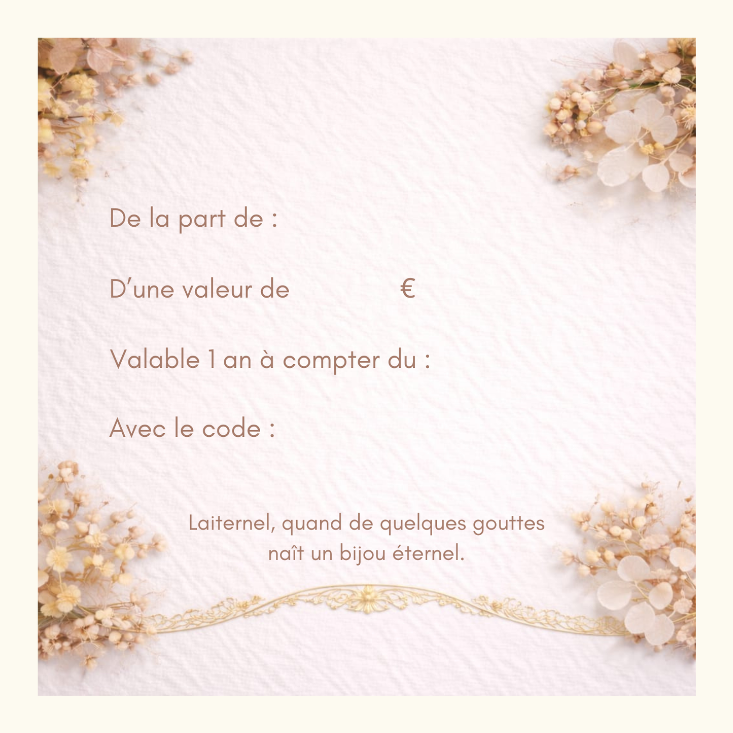 Carte cadeau Digitale Laiternel