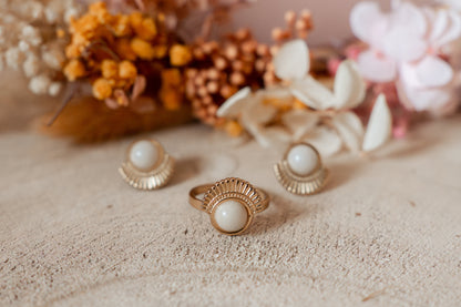 Parure Eos ( Puces d'oreilles et Bague).